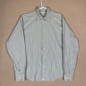 Ted Baker Shirt Adult 5 Green Multicolor Lightweight Logo Spell Out‎ Cotton Mens